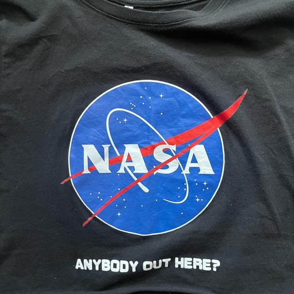Black NASA Funny Crop Top Tee - Picture 2 of 3